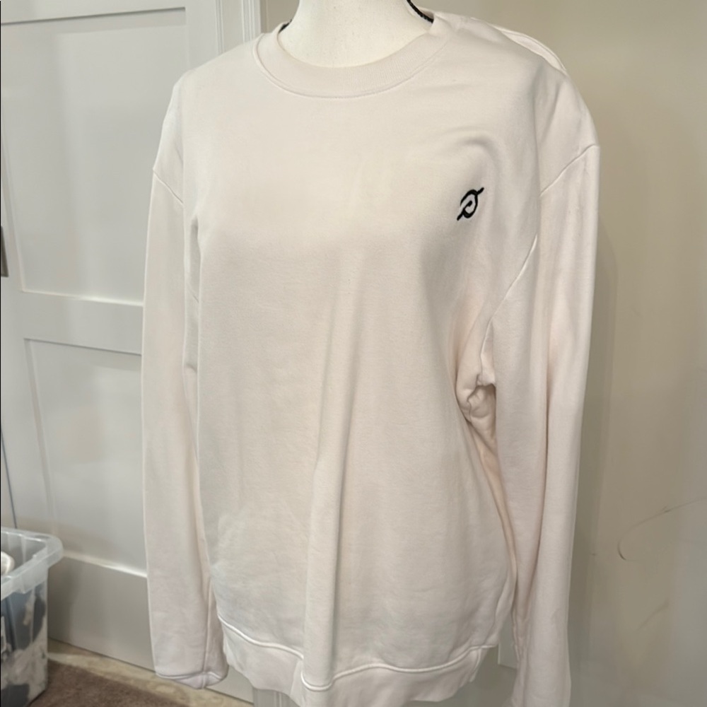 Peloton Cream Crew Neck Sweater Soft Minimalist Style